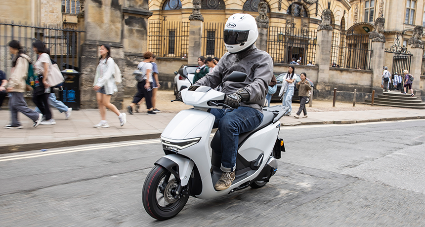Person rides Honda CUVe: in Oxford