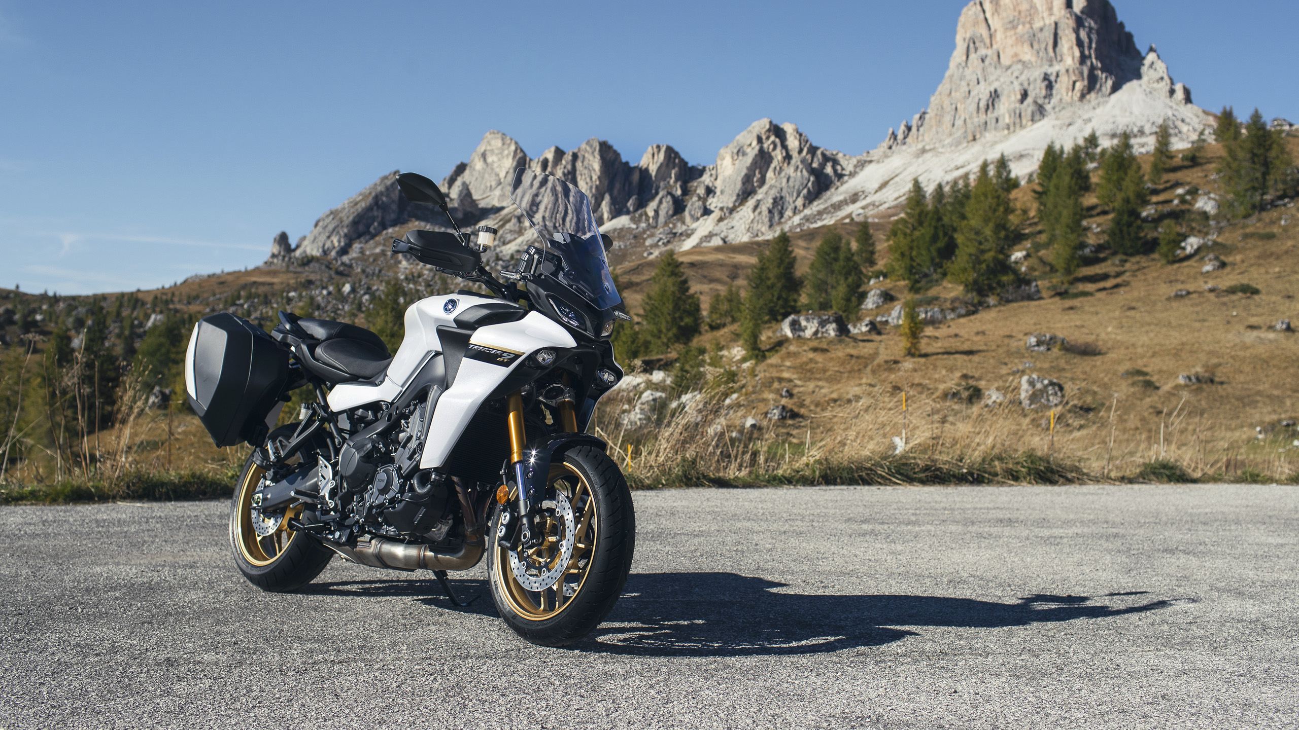 Yamaha Tracer 9 GT with mountain background
