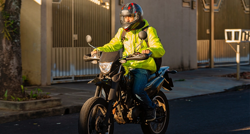 person on motorcycle