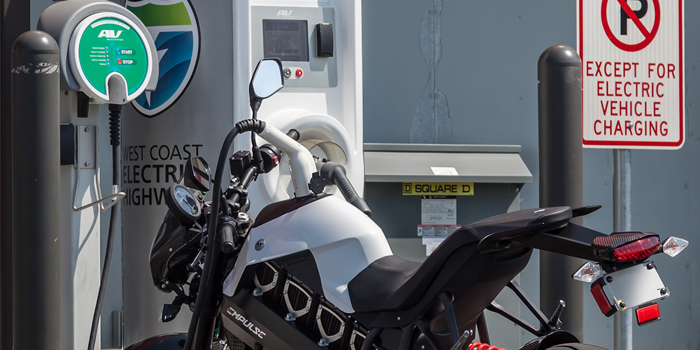 Electric motorcycle charging point