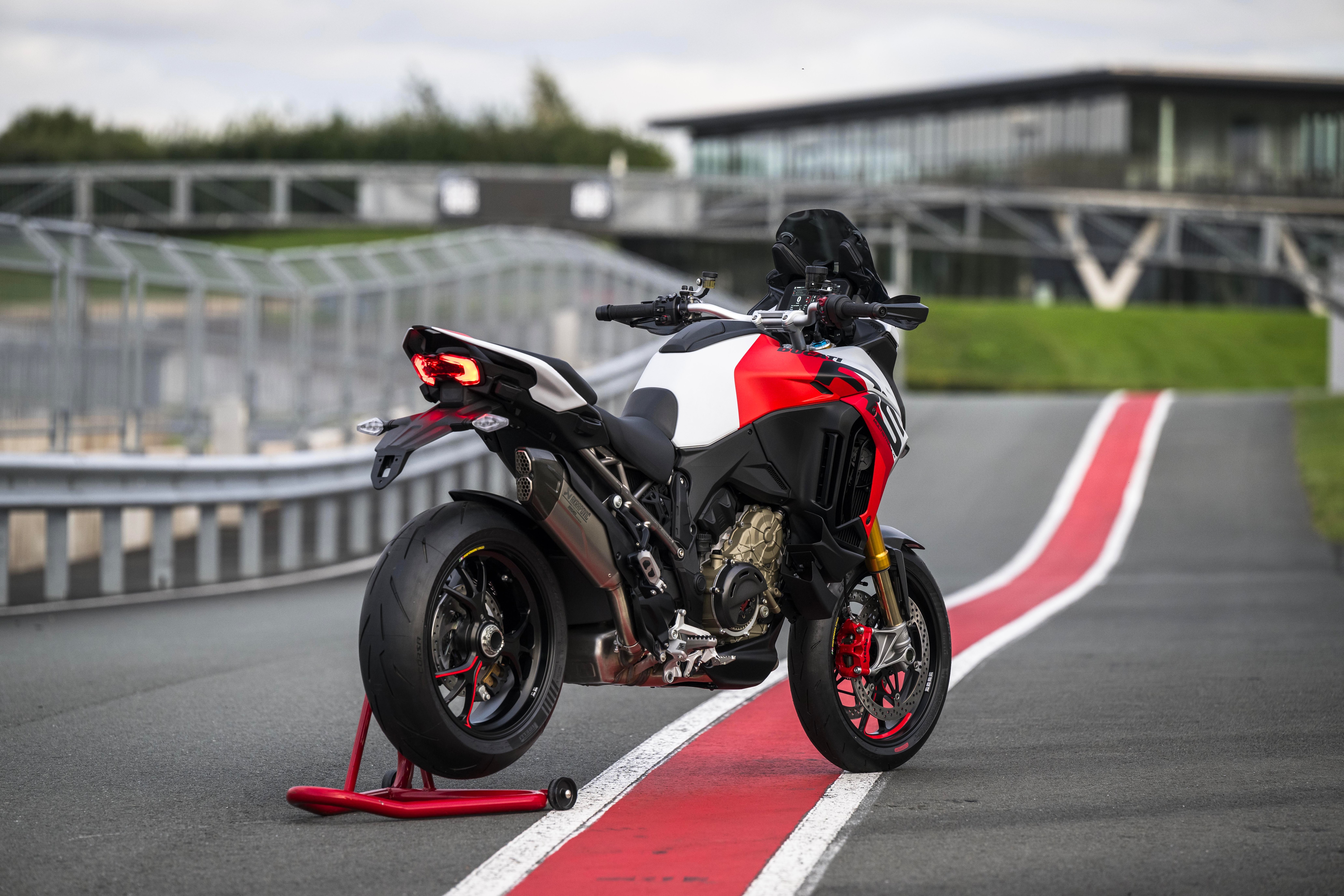 Ducati Multistrada V4 RS parked up at a track