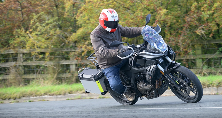 Person riding a QJMotor SRT600
