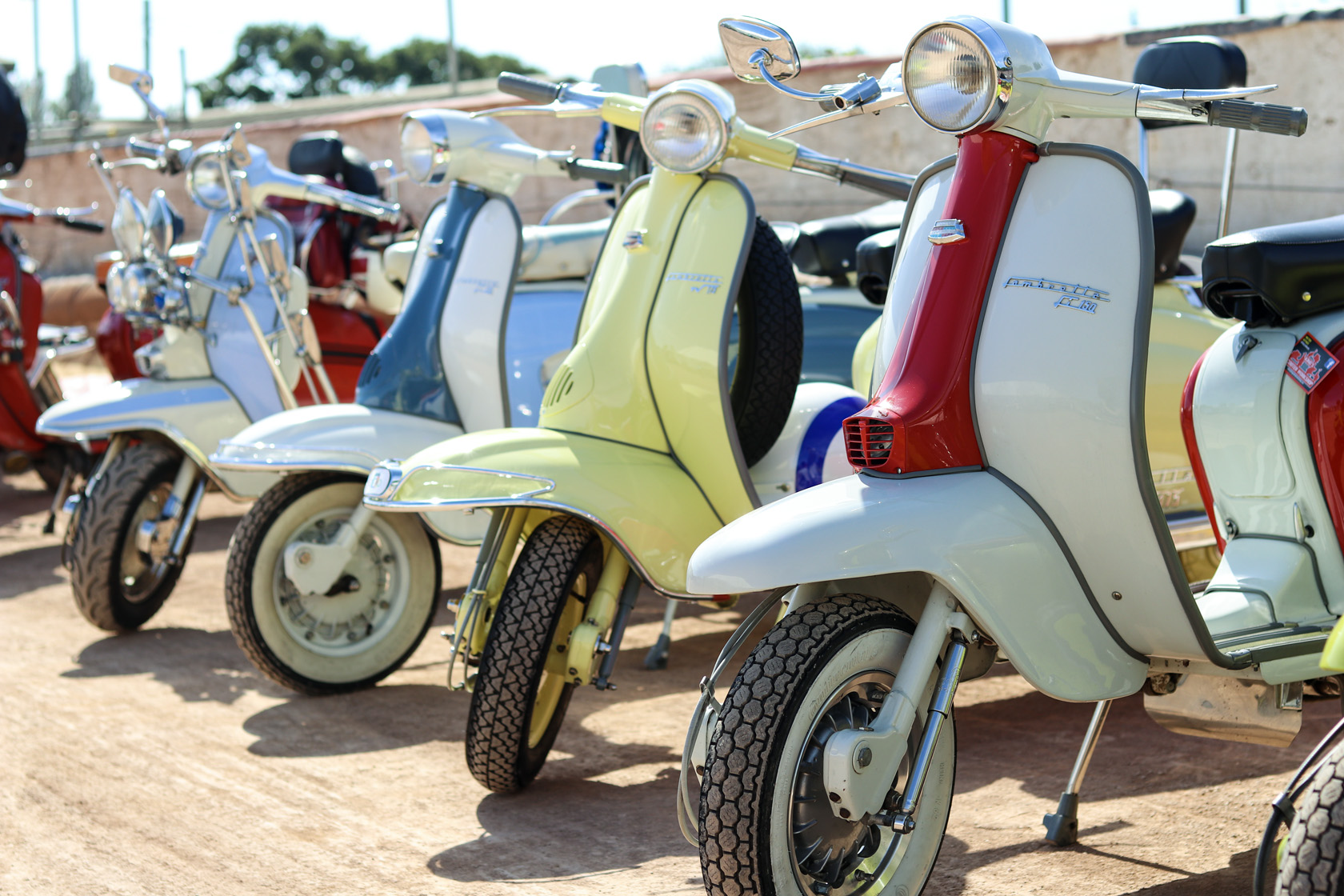 Isle of Wight Scooter Rally 2024 - classic scooters lined up