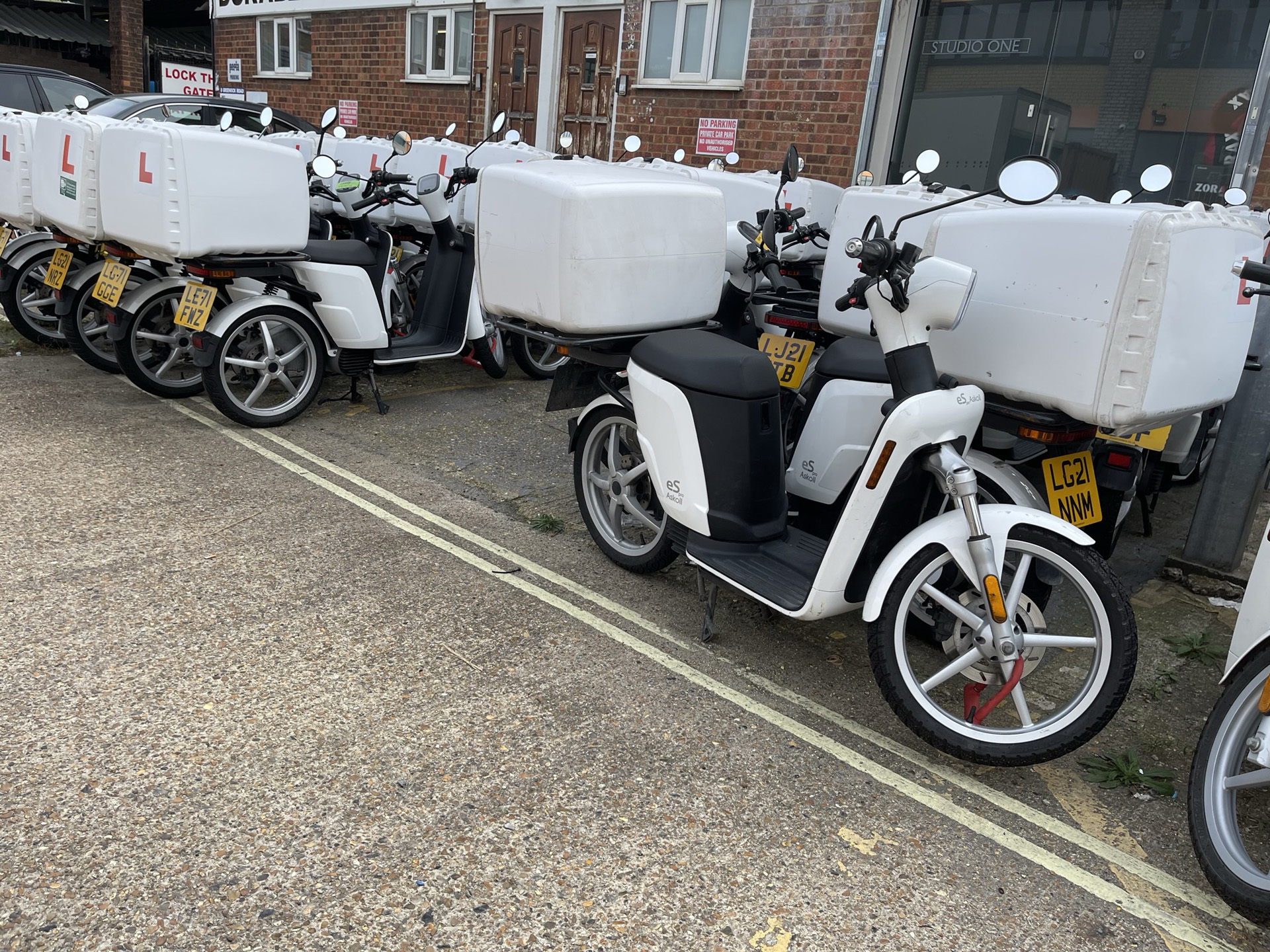 Fleet of Askoll eSpro 70 electric scooters