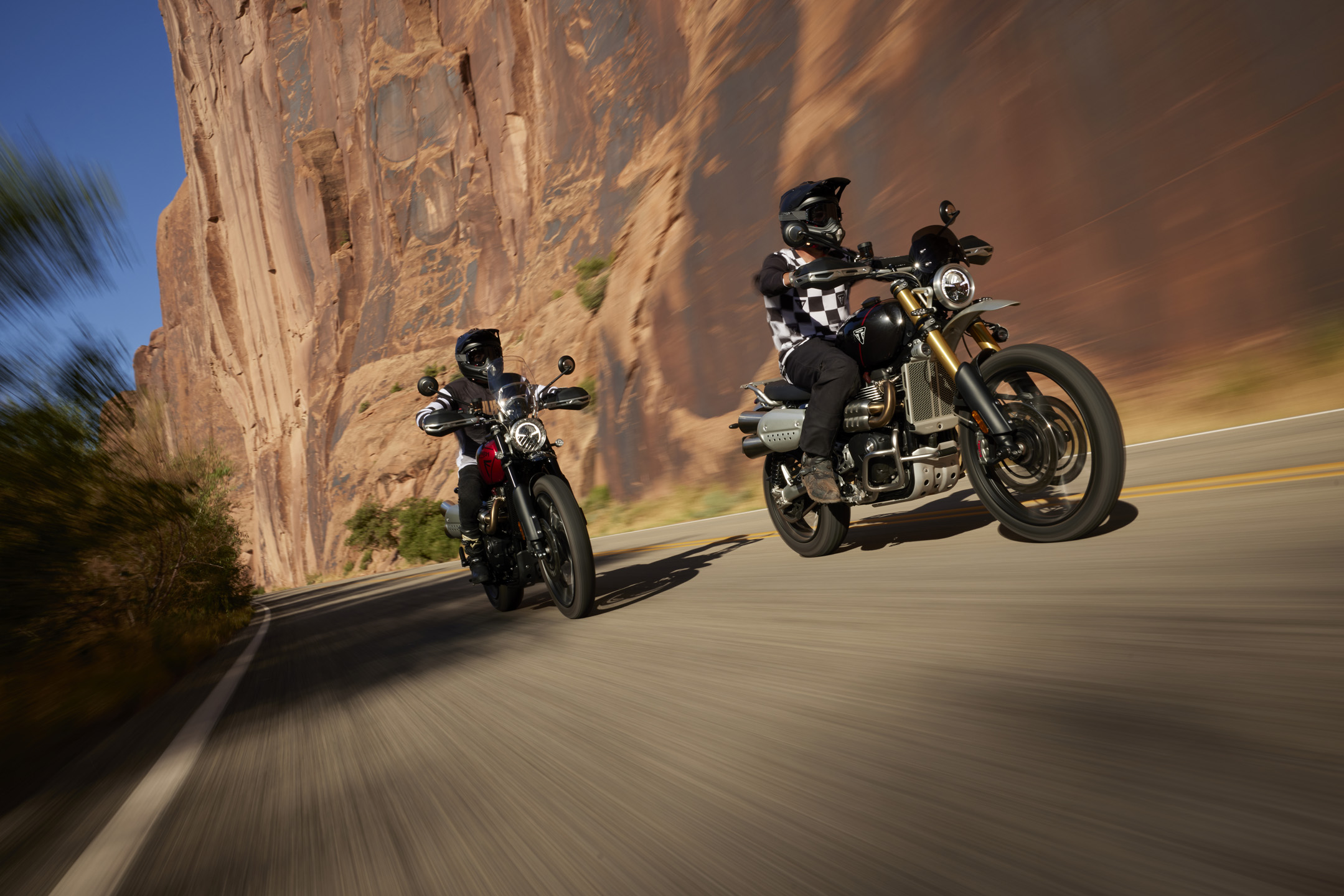 Triumph Scrambler 1200 X and XE, new and updated for 2024, ridden on road