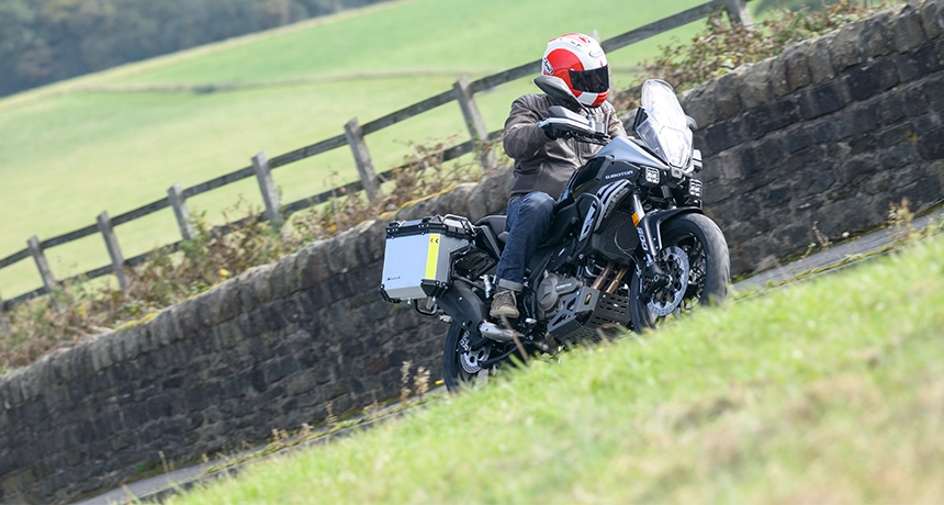QJMotor SRT600 being ridden 