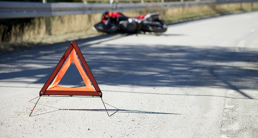 crashed motorcycle