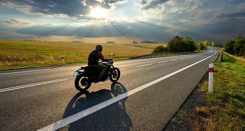 motorbike being ridden