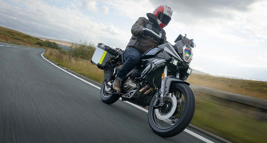 Rider on a QJMotor SRT600 (2025)