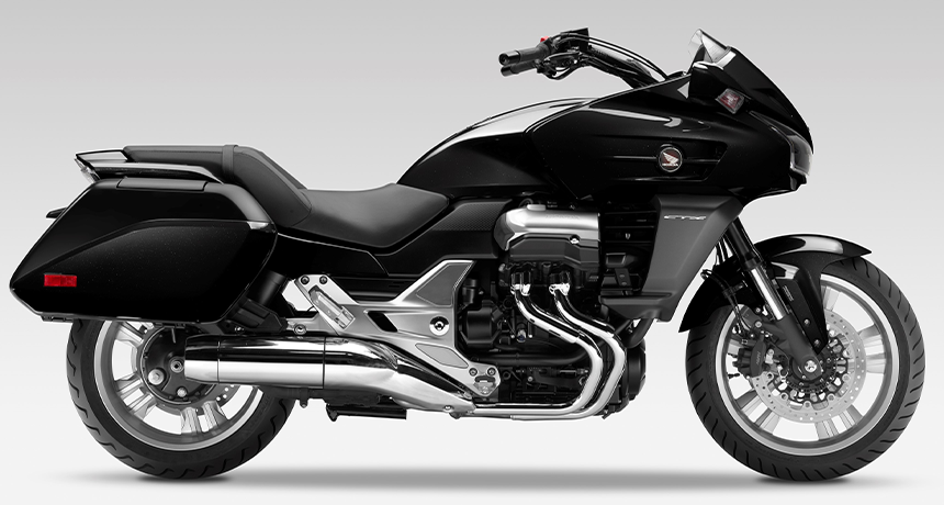 Black Honda CTX1300 on gradient background