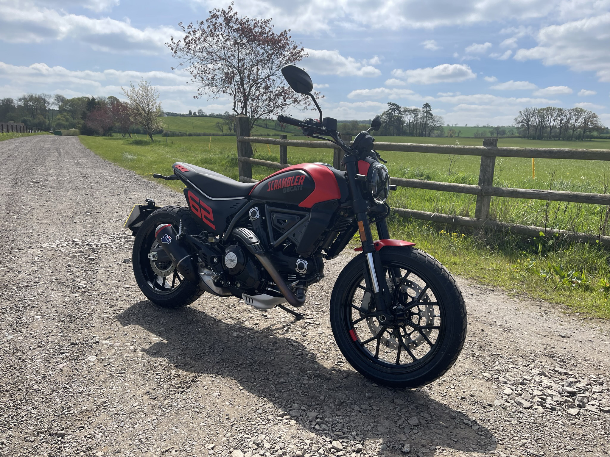 2023 Ducati Scrambler Full Throttle in the UK countryside